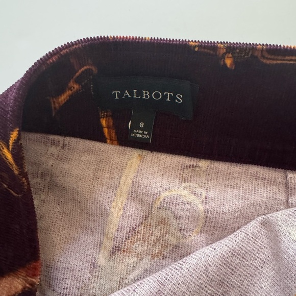 Talbots Burgundy and Gold A-Line Skirt - Picture 4 of 8